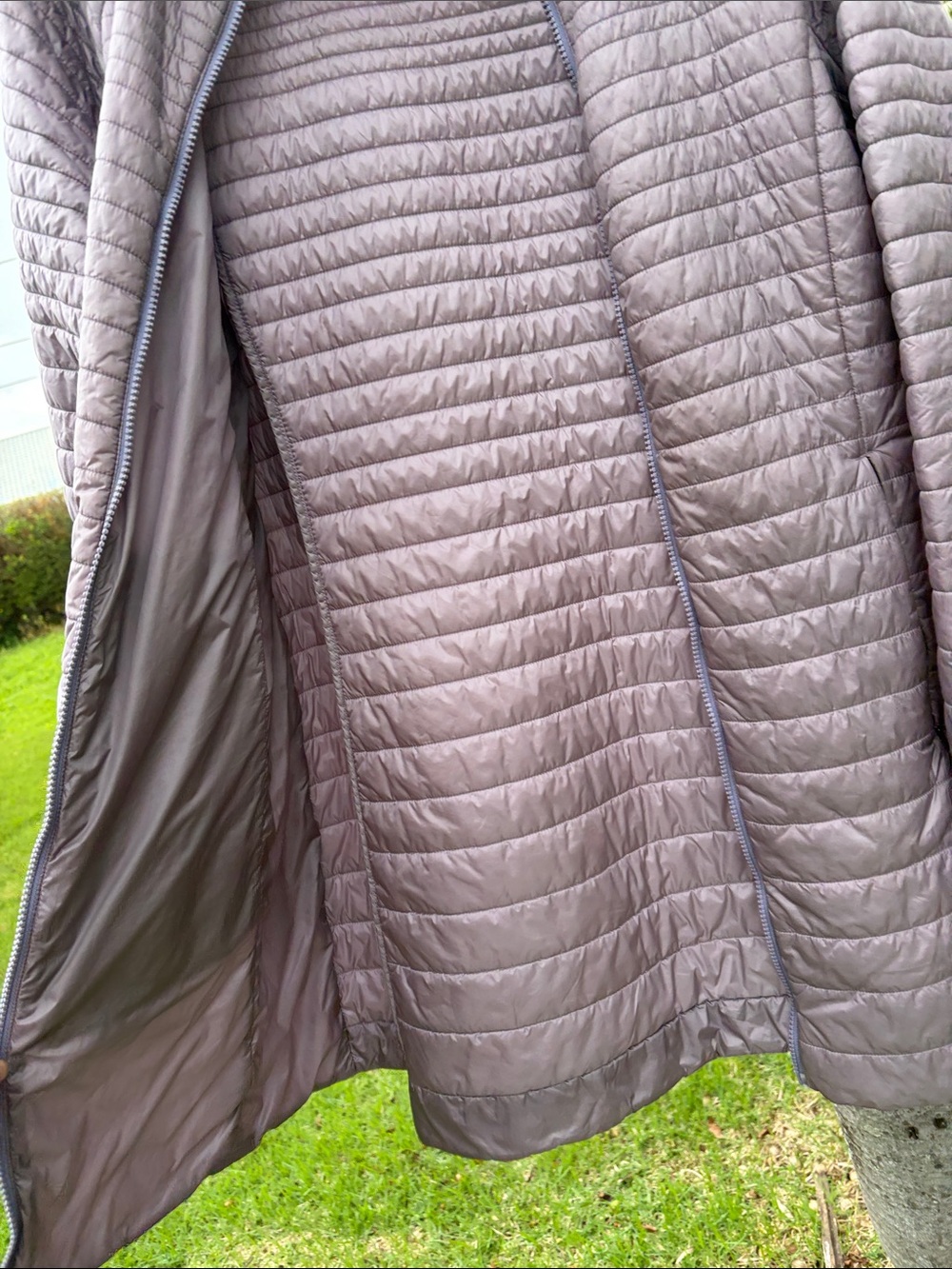 Patagonia Quilted Lightweight Long Puffer Jacket in Purple Gray - Picture 3 of 10